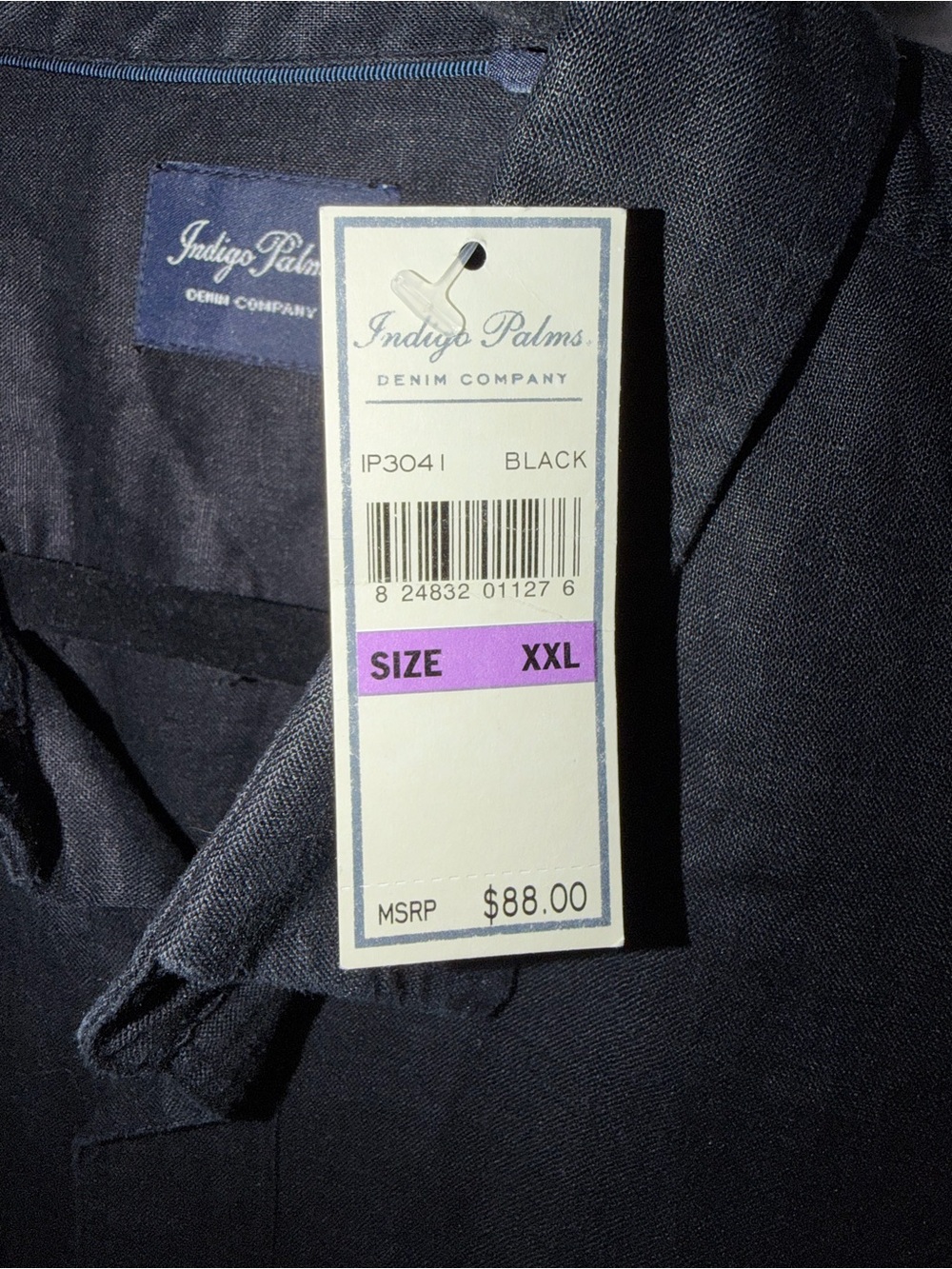 Indigo Palms Denim Company Mens XXL Black Linen Shirt - Picture 3 of 4